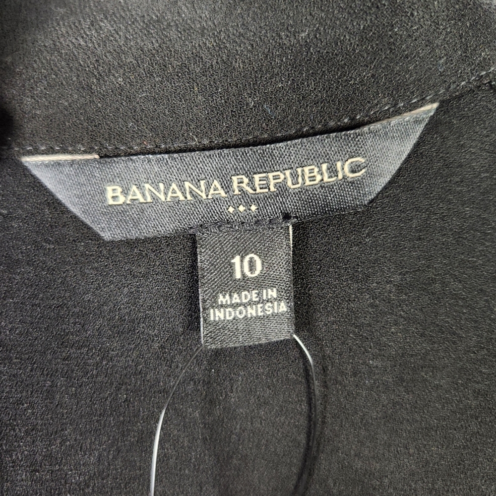 NWT Banana Republic Black Mock Neck Belted Fit & Flare Mini Dress Size 10 #0602 - Picture 12 of 14